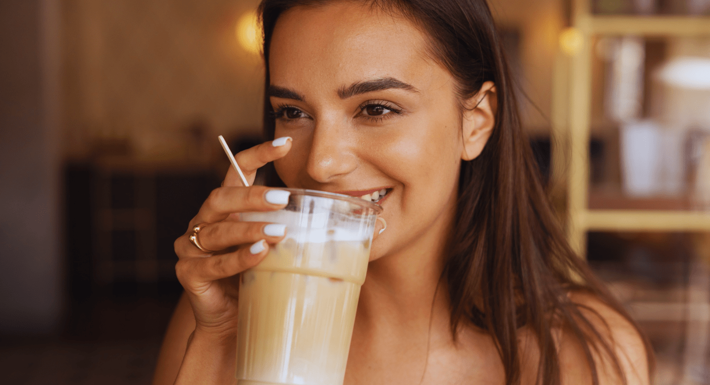 caramel oat milk latte