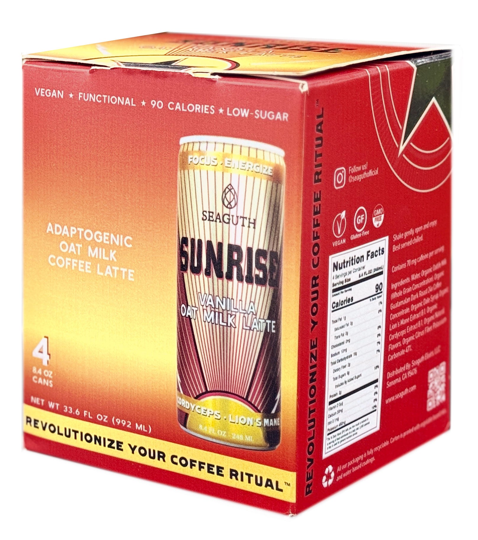 Sunrise - Vanilla Oat Milk Latte - 4 pack